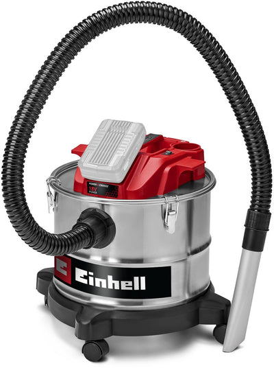Aspirateur à cendres sans batterie Einhell te-av 18 15 li c solo - power x-change - 18 v li-ion - 15 l - 100 mbar - longueur diamètre tuyau d'aspiration : 1,2 m ø36 mm - système de nettoyage du filtre - fonction soufflage - excl. batterie et chargeur