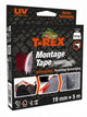 Ruban de montage T-rex - ruban adhésif double face extra résistant pour montage intérieur et extérieur - fixation permanente sans perçage ni vissage - capacité de charge jusqu'à 375 kg - 19 mm x 5 m