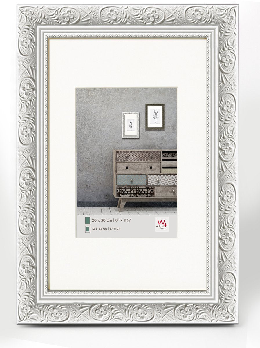 Walther Barock - cadre en bois - format photo 30x40 cm - blanc