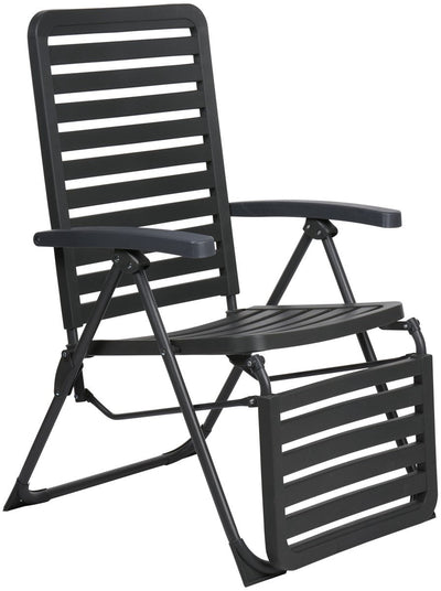Chaise de jardin réglable Lifetime Garden - Chaise de jardin assise et transat - Chaise de camping pliable - 104 x 62 x 151 cm - Noir