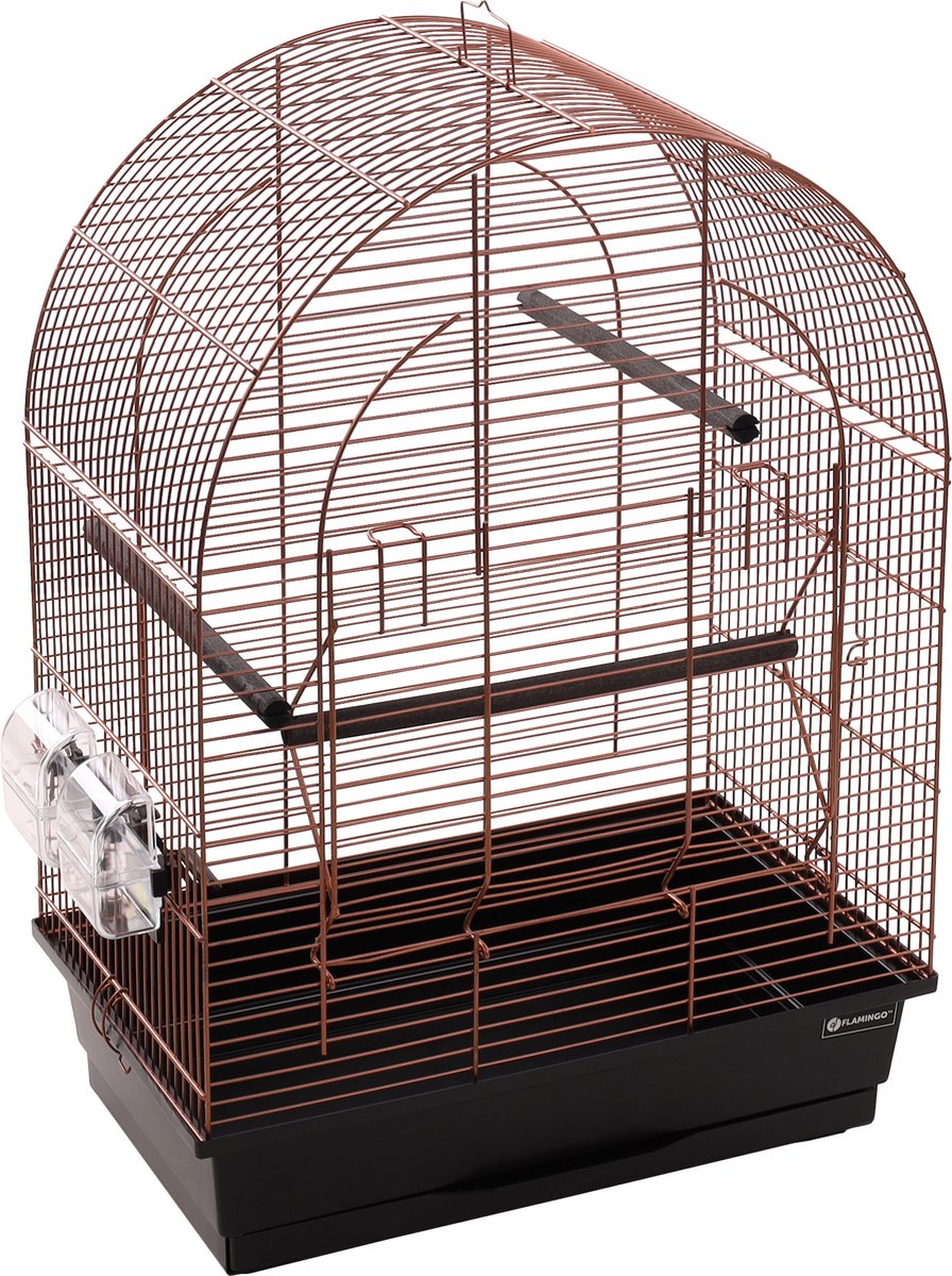 Cage à perruches Flamingo Agnes cuivre noir