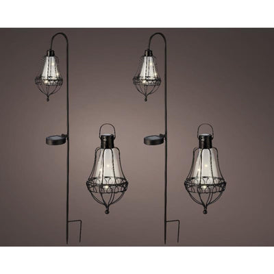 Ensemble de lanternes solaires LED Lumineo en métal 4 pièces