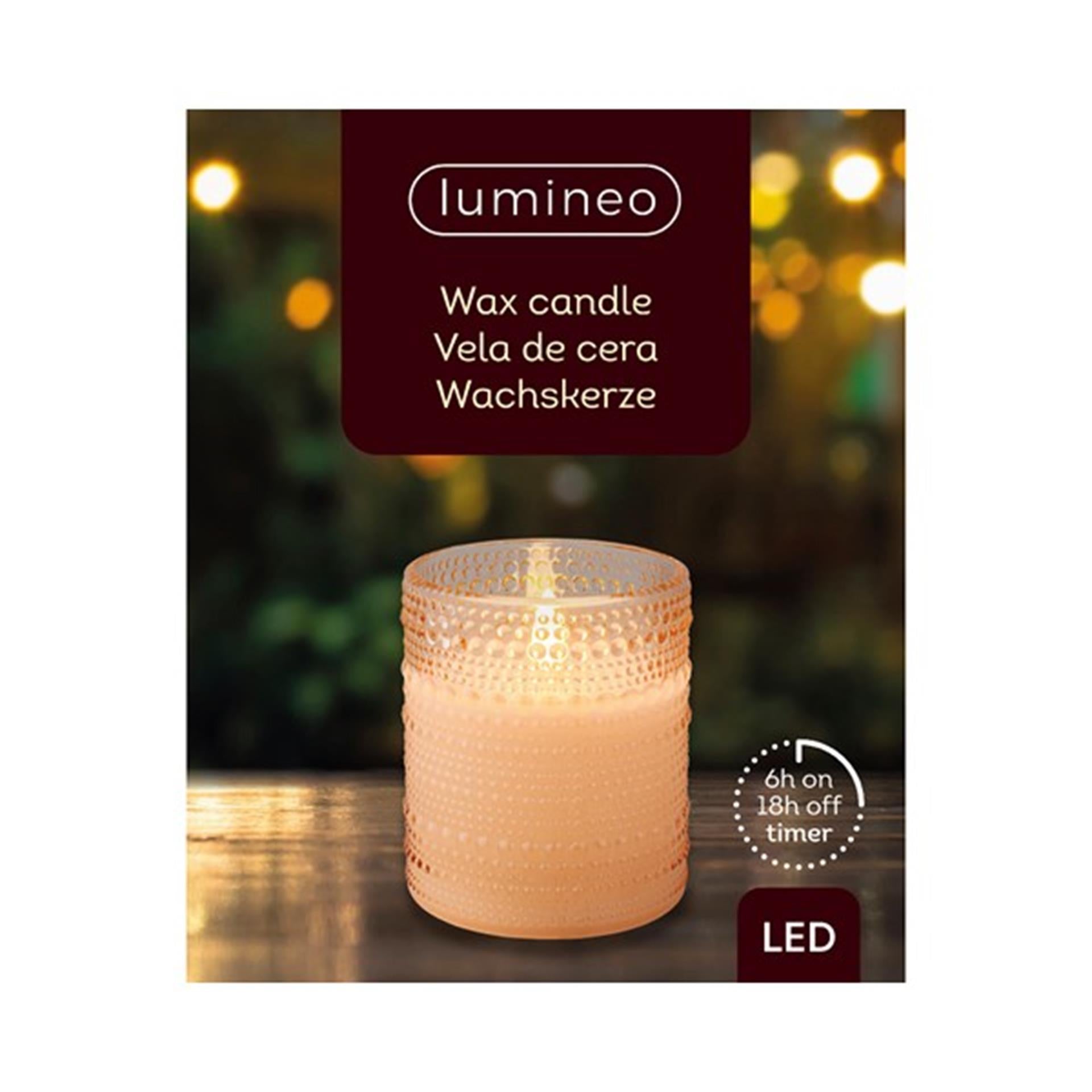 Bougie LED Decoris en verre ø8-h10cm