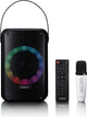 Lenco btc-060bk - haut-parleur Bluetooth sans fil 20w - ensemble karaoké avec microphone et éclairage LED - noir