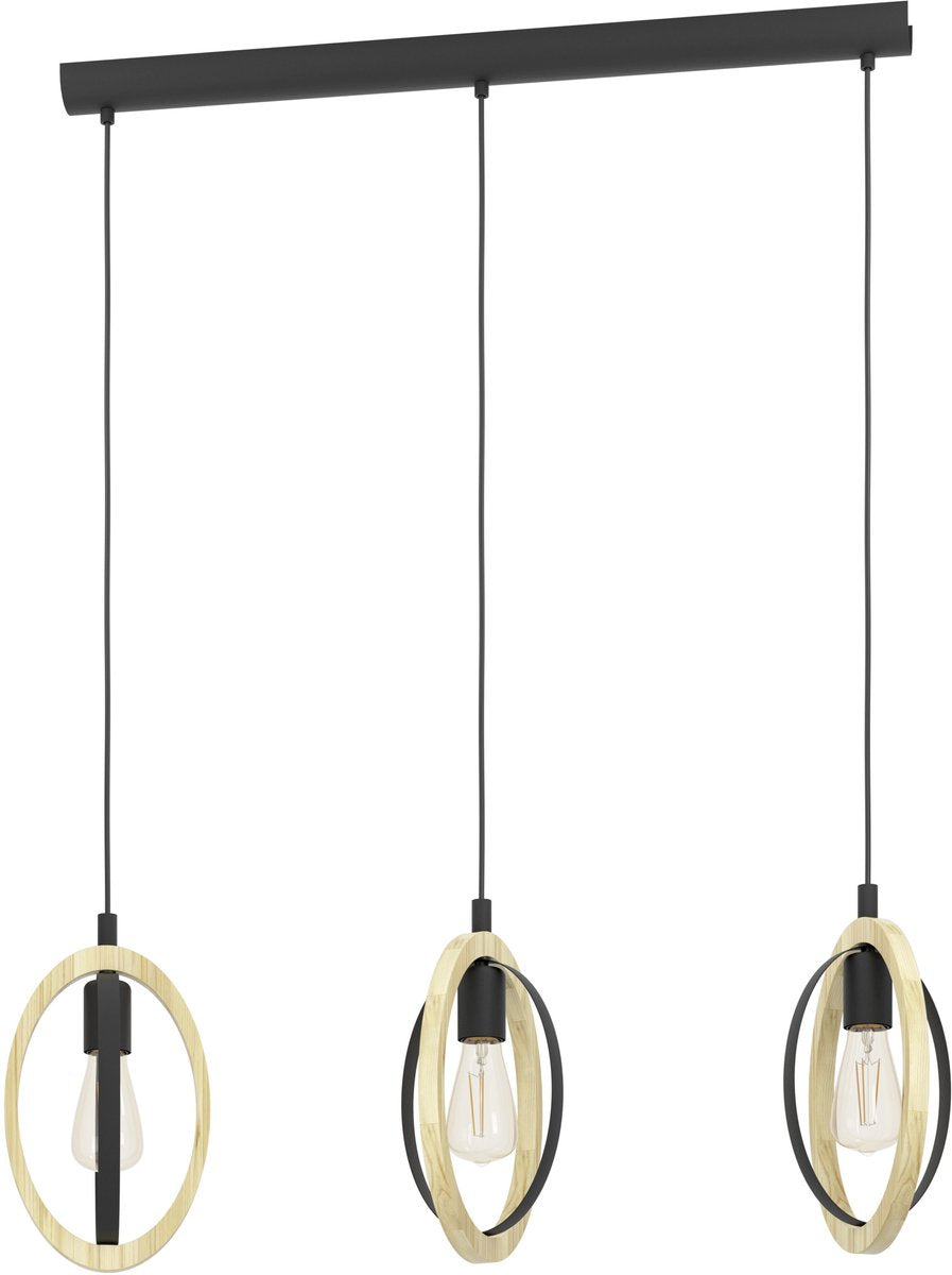 Lampe à suspension Eglo basildon - e27 - 78 cm - marron noir
