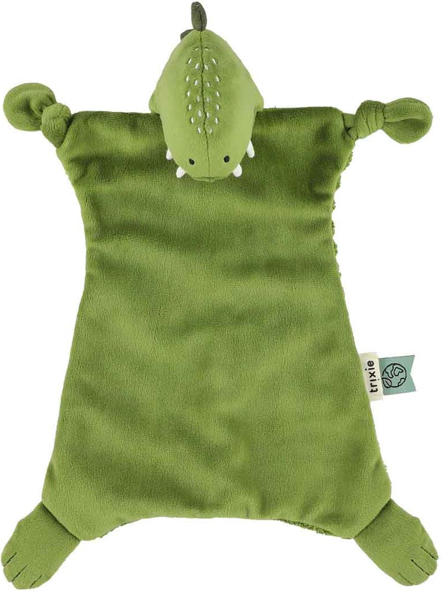 Trixie Doudou Mr. Dino - velours côtelé - avec attache-sucette - idéal comme cadeau de naissance