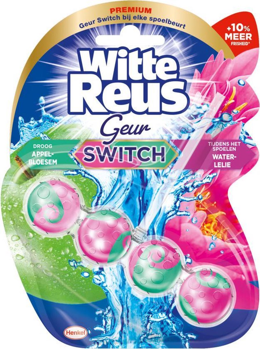 Bloc WC géant blanc interrupteur parfum pomme nénuphar