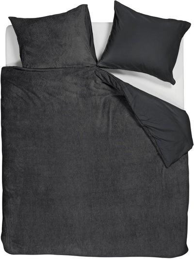 Housse de couette peluche peluche Ambiante - double - 200x200 220 - anthracite