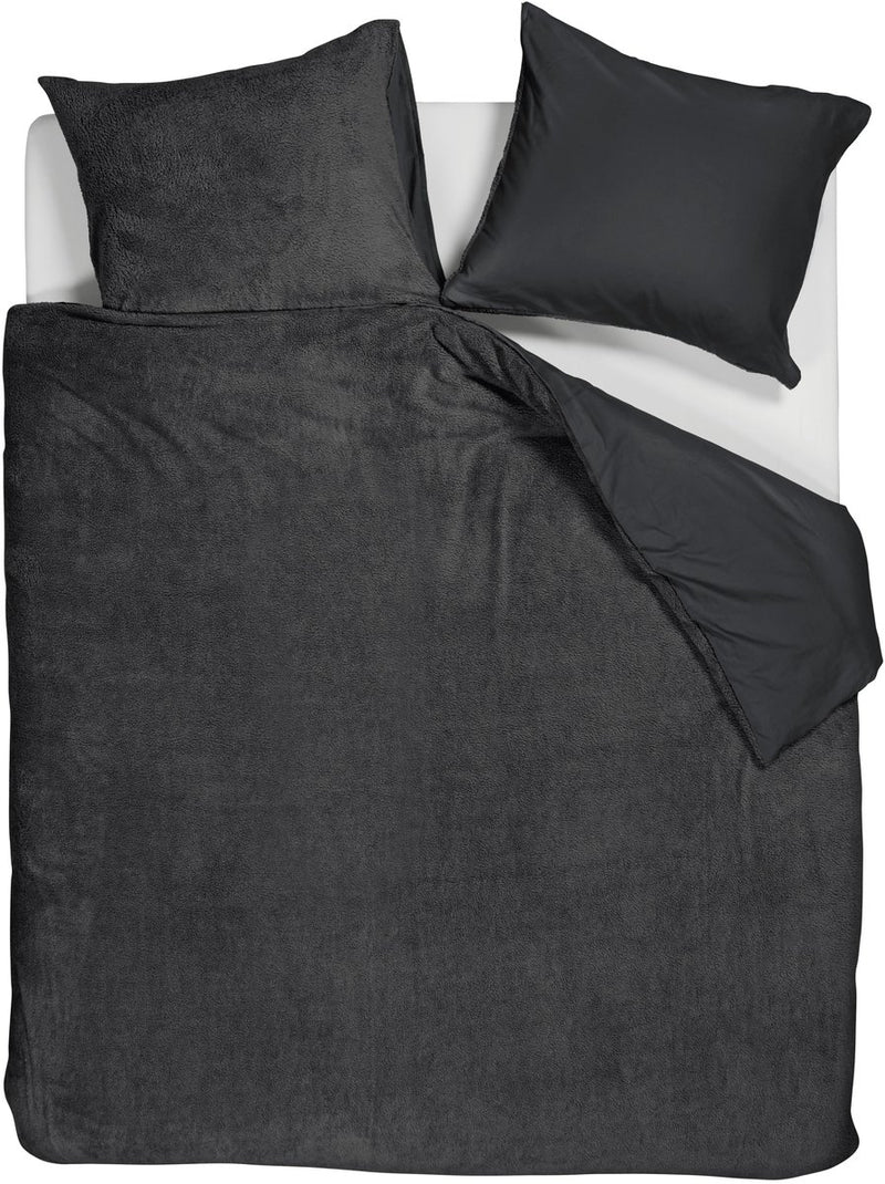 Housse de couette peluche peluche Ambiante - double - 200x200 220 - anthracite