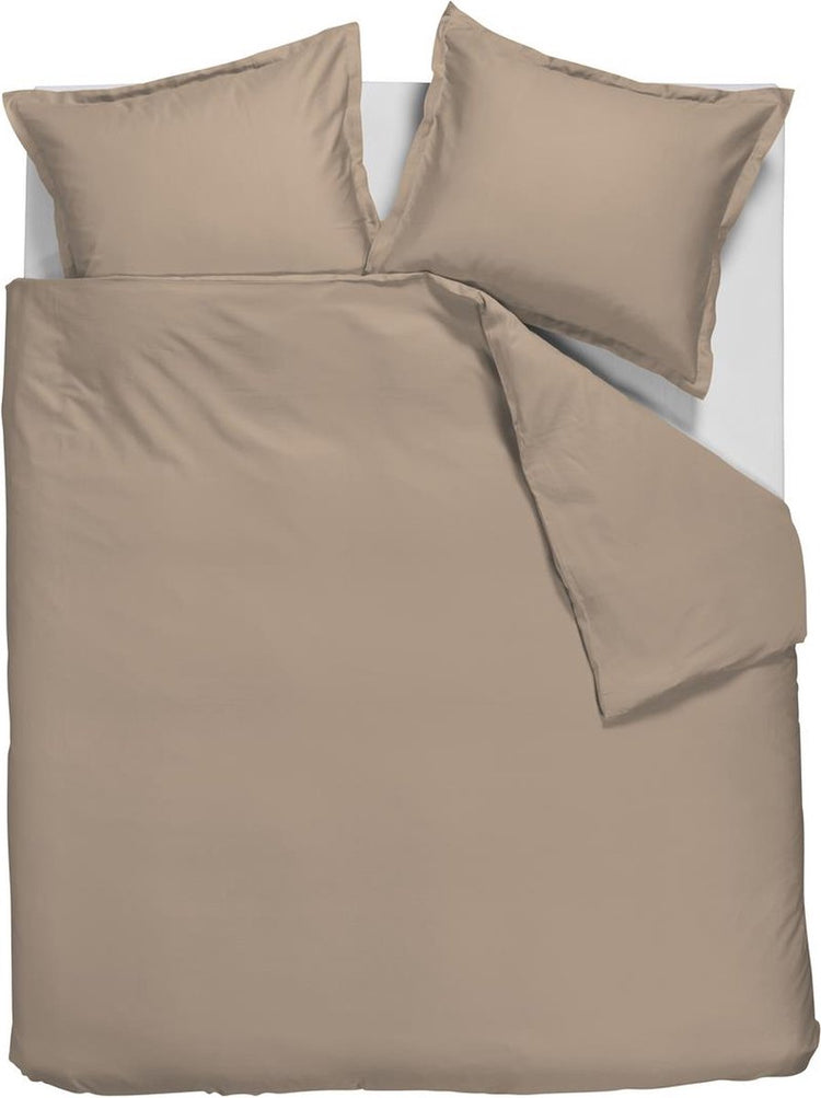 Housse de couette Ambient satin uni - double - 200x200 220 cm - taupe