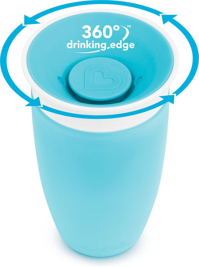 Munchkin miracle anti-fuite 360° gobelet - gobelet - gobelet d'entraînement pour bébé et enfant - 296 ml - bleu