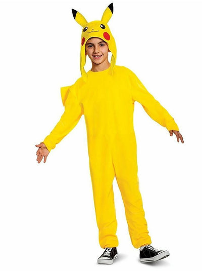 Déguisement Pokémon, combinaison pikachu avec capuche deluxe, taille s (4-6 ans)