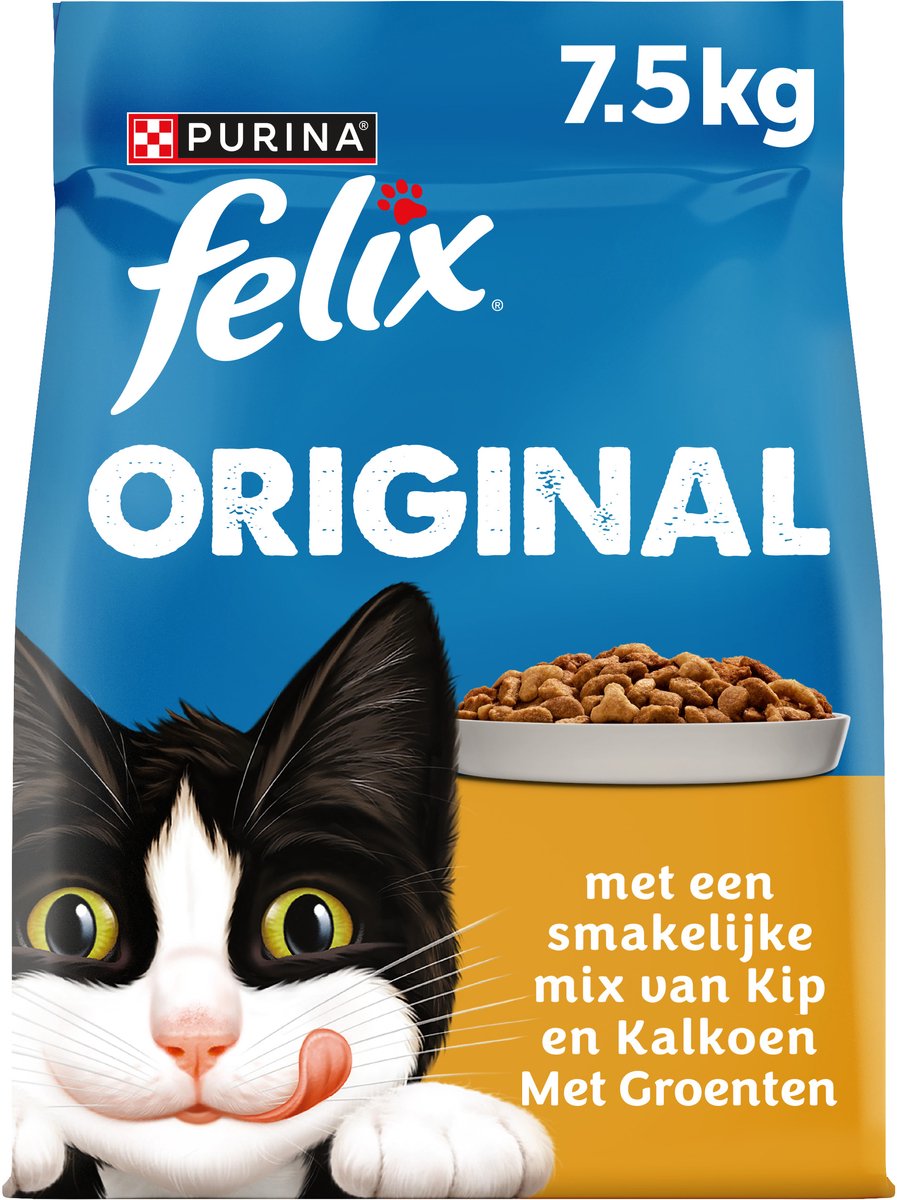 Felix original - nourriture sèche pour chats - poulet dinde - 7,5kg