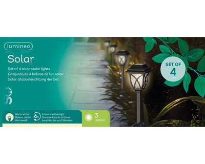 Lampe solaire Lumineo h33cm lot de 4