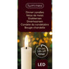Lumineo bougie de dîner LED nervurée 24cm crème 2 pcs.