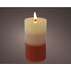 Bougie LED Lumineo effet flamme dégradé 15 cm terre