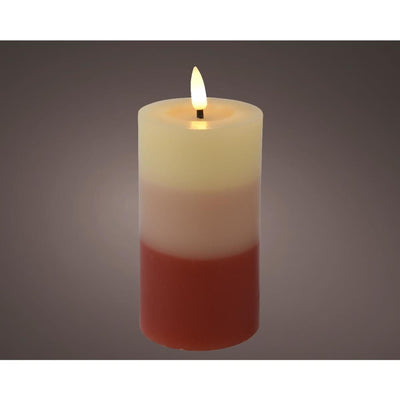 Bougie LED Lumineo effet flamme dégradé 15 cm terre