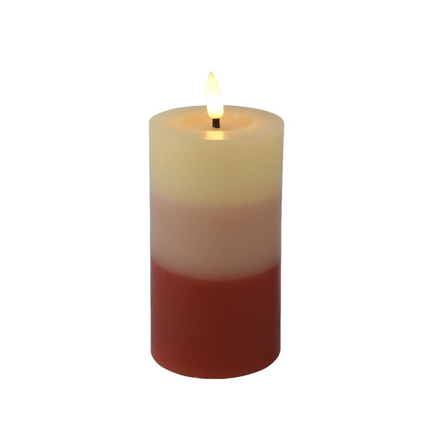 Bougie LED Lumineo effet flamme dégradé 15 cm terre
