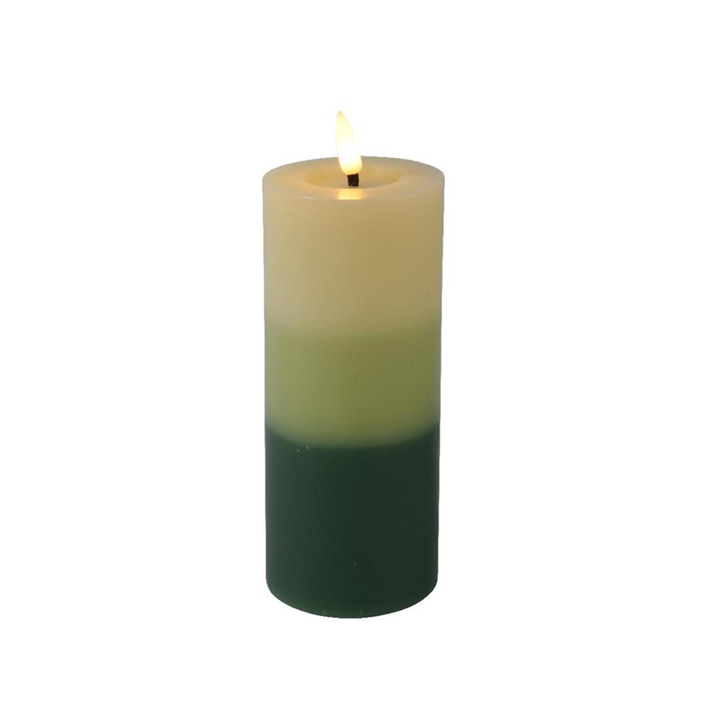 Bougie LED Lumineo effet flamme dégradé 11 cm vert