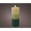 Bougie LED Lumineo effet flamme dégradé 15 cm vert