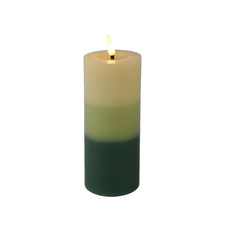 Bougie LED Lumineo effet flamme dégradé 15 cm vert