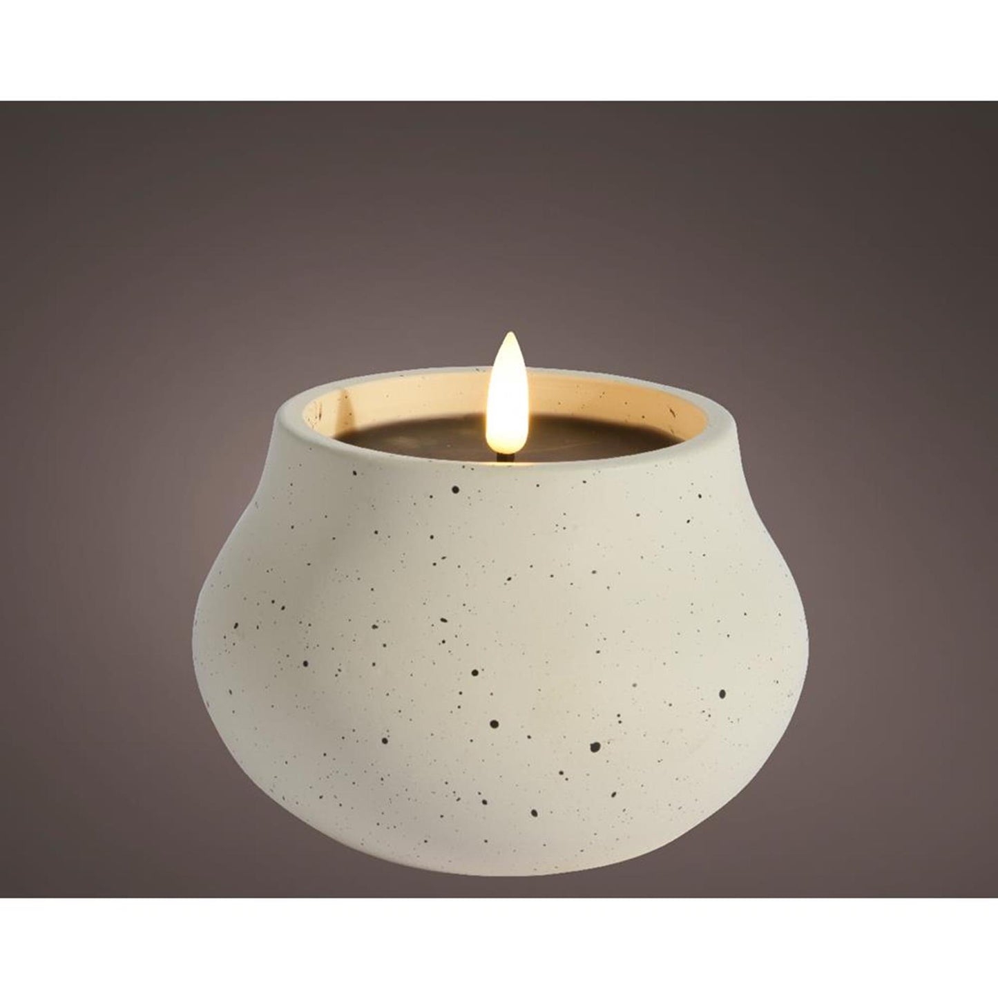 Lumineo bougie led effet flamme dia12cm crème