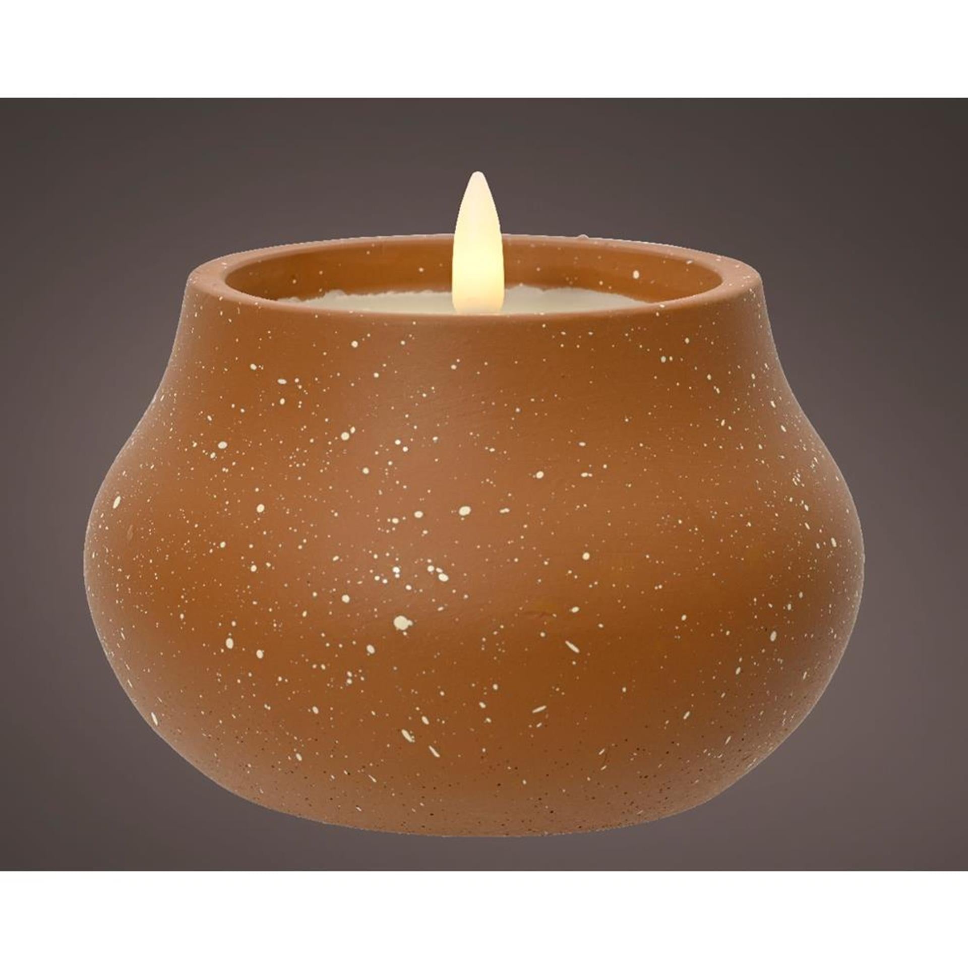 Bougie LED Lumineo effet flamme dia12cm terra