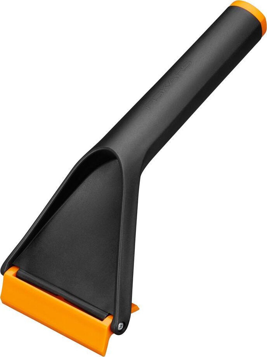 Fiskars grattoir à glace pour voiture, double face, longueur : 21,5 cm, plastique, noir orange, uni, 1019354, couleurs néon