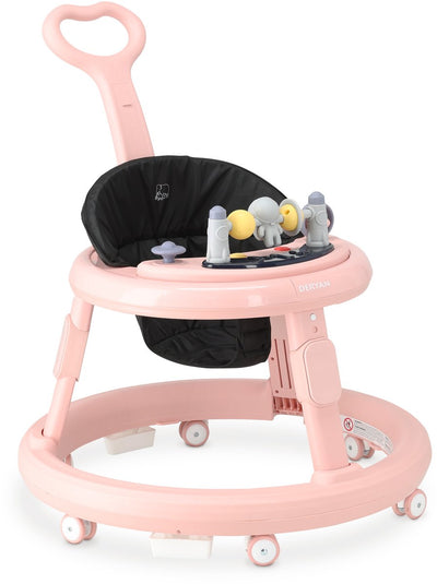 Chaise de marche Deryan Mover - avec barre de poussée - rose