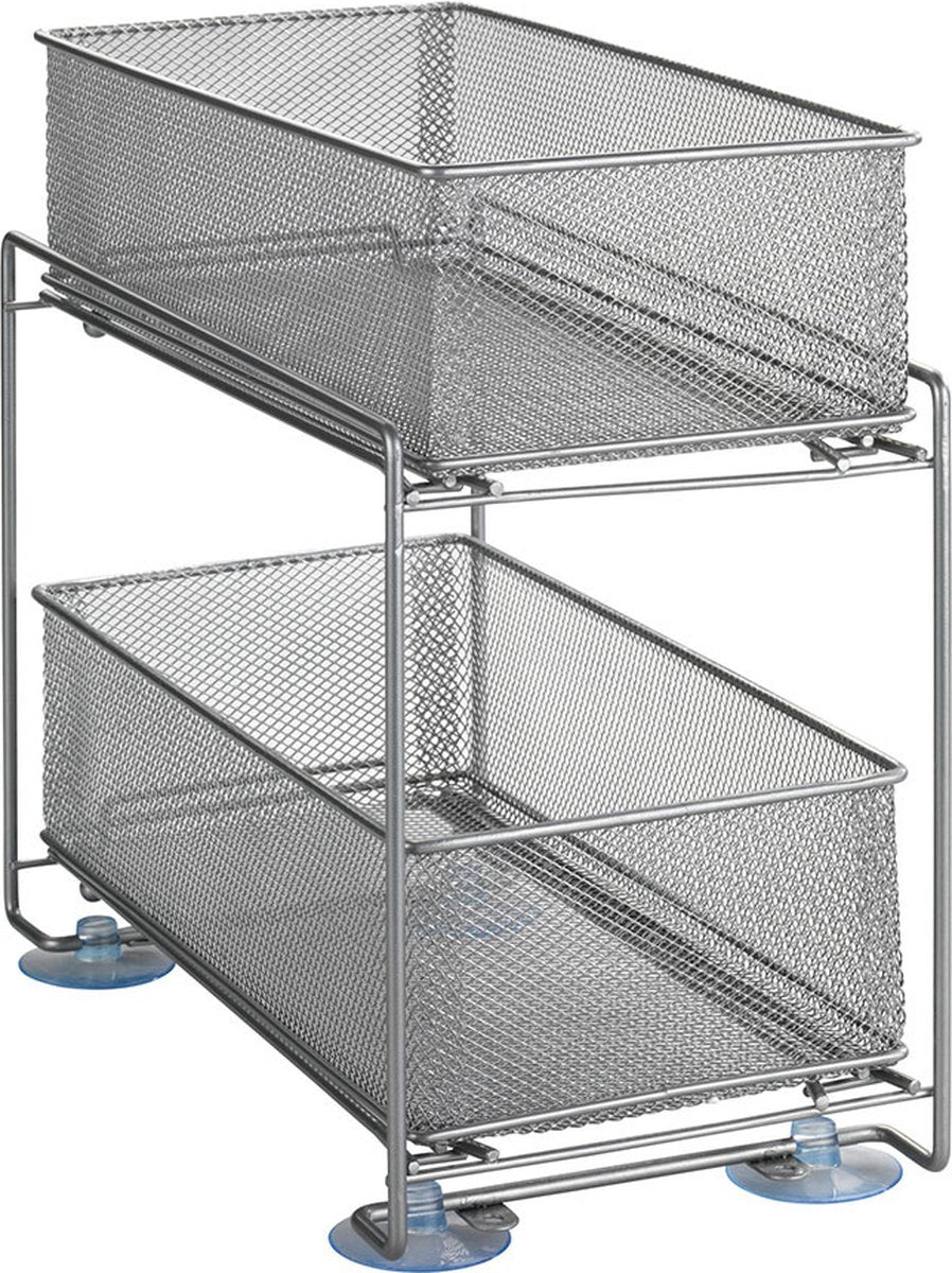 Meuble de cuisine rackable extensible gris Wenko 2 paniers
