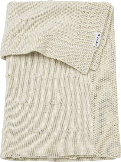 Couverture de berceau Meyco avec nœuds pour bébé - sable doux - 75x100cm - 1,0 tog