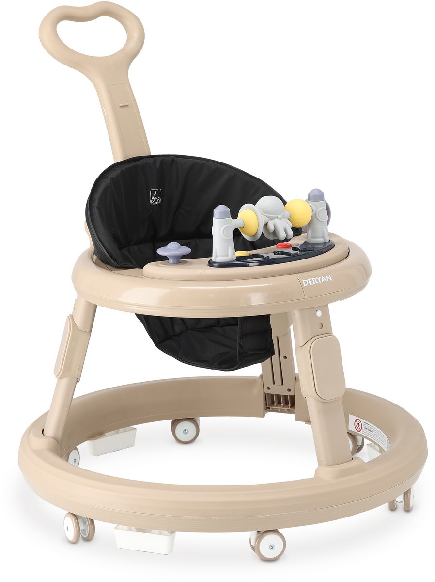Chaise de marche Deryan Mover - avec barre de poussée - nougat