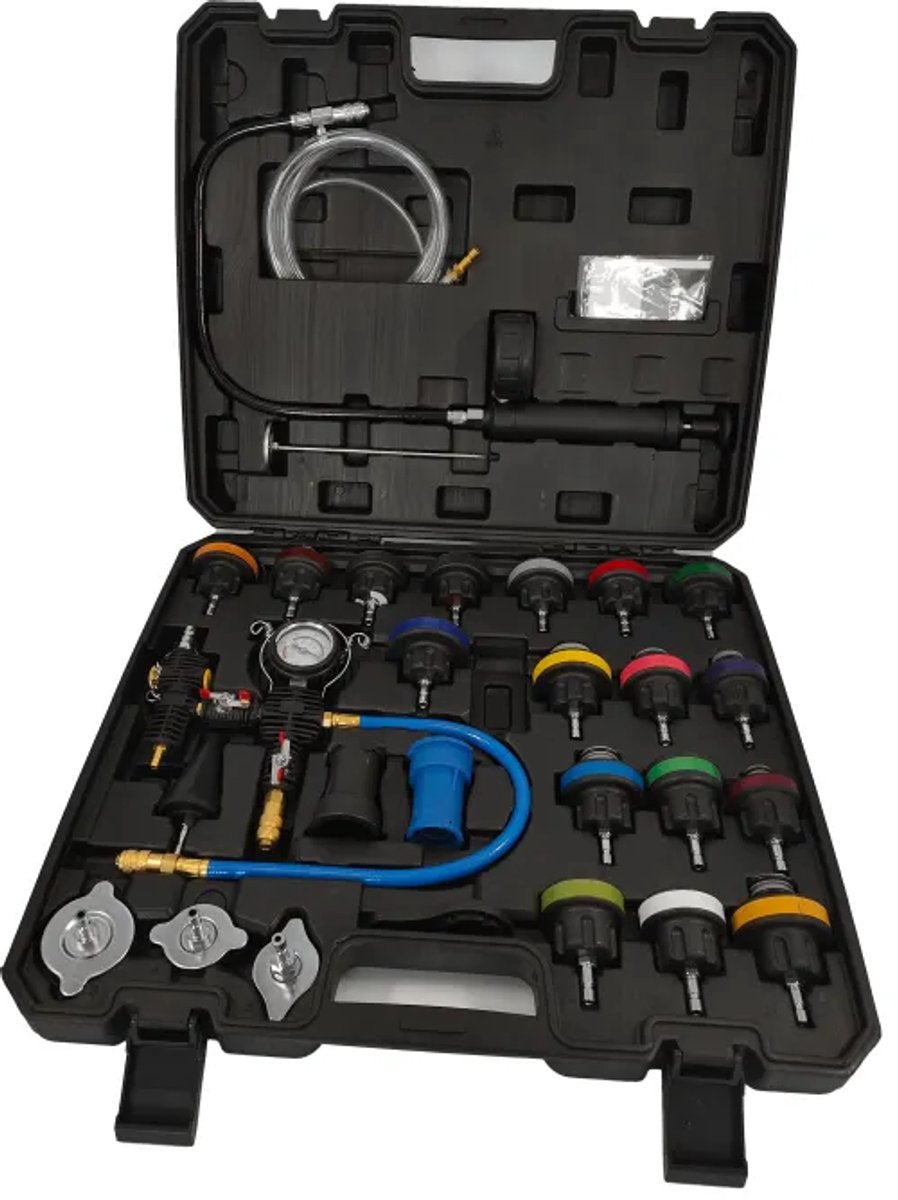Kit de diagnostic du système de refroidissement Yato, 28 pièces, test de pression et kit de remplissage