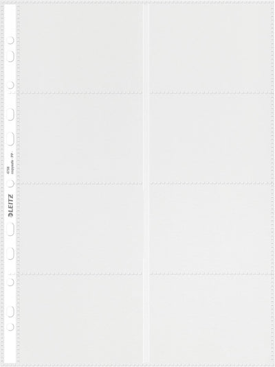 Pochette de présentation Leitz premium pour cartes de visite - pp - a4 - 10 pièces - transparent