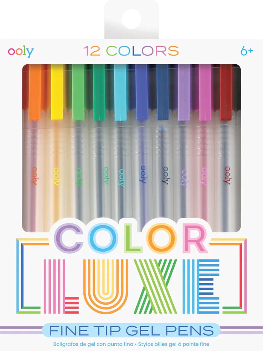 Ooly - color luxe - stylo gel - 12 stylos gel à pointes fines