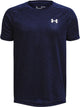 Under armour ua tech 2.0 ss-blu chemise de sport pour garçons - marine minuit - blanc