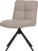 Chaise de salle à manger pivotante Woood Vinny - bouclé - sable - 80x48x45