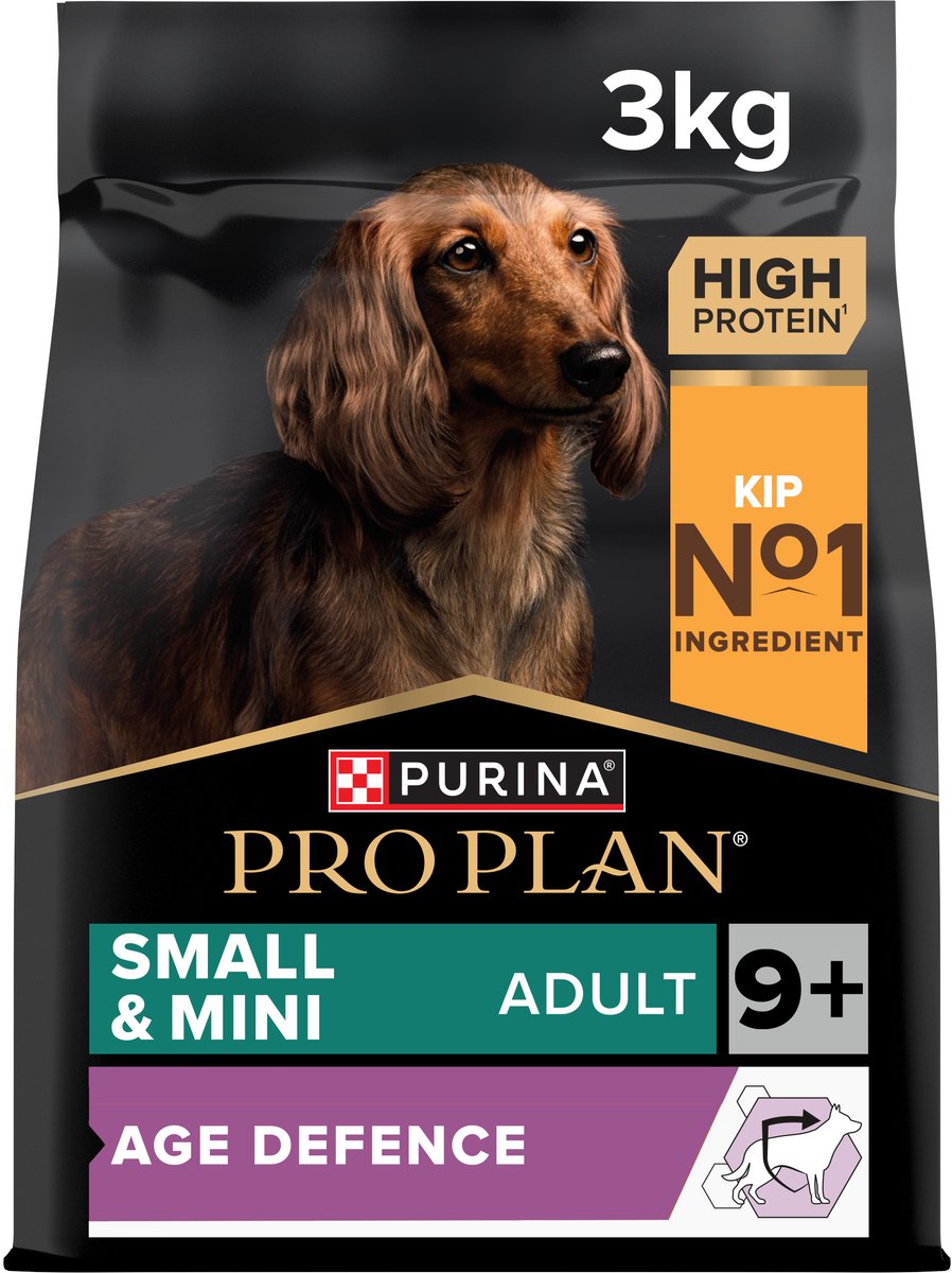 Pro plan small mini adulte 9+ (senior) age defense - nourriture sèche pour chien - poulet - 3 kg
