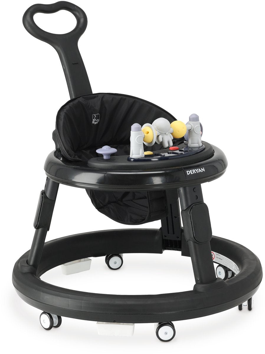 Chaise de marche Deryan Mover - avec barre de poussée - noir