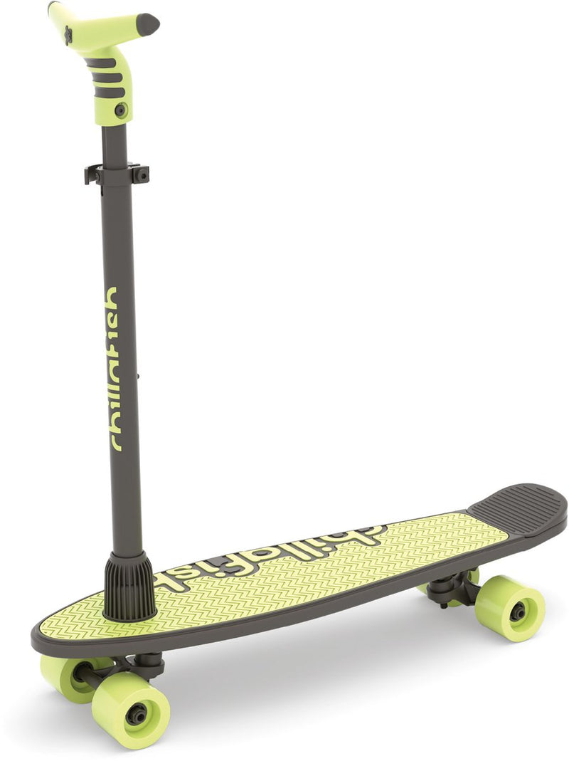 Chillafish skateboard et trottinette 2 en 1 - trottinette enfant transformable en skateboard - vert - garçons et filles à partir de 3 ans - guidon réglable - modèle skatieskootie 2