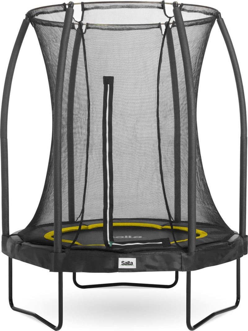 Salta édition confort - ø 153 cm - trampoline rond avec filet de sécurité - noir - mini petit trampoline pour enfant