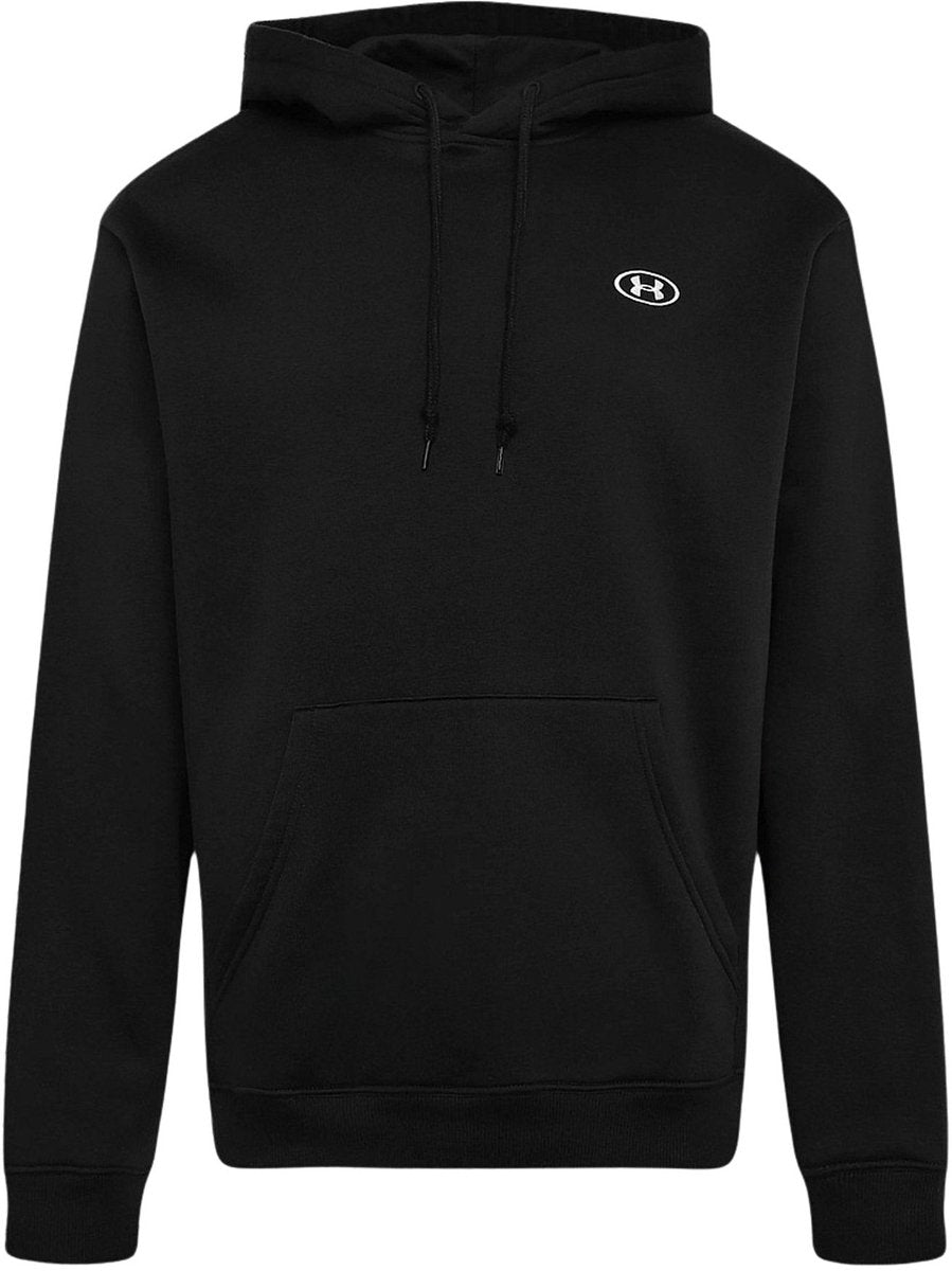 Under armour ua rival flc hoodie-blk maillot de sport pour hommes - noir ultime - blanc