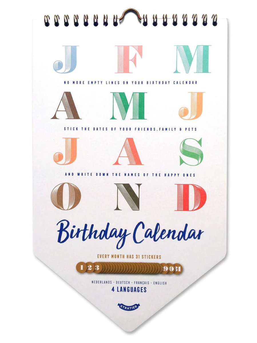 Calendrier des anniversaires éditeur stratier calendrier des anniversaires