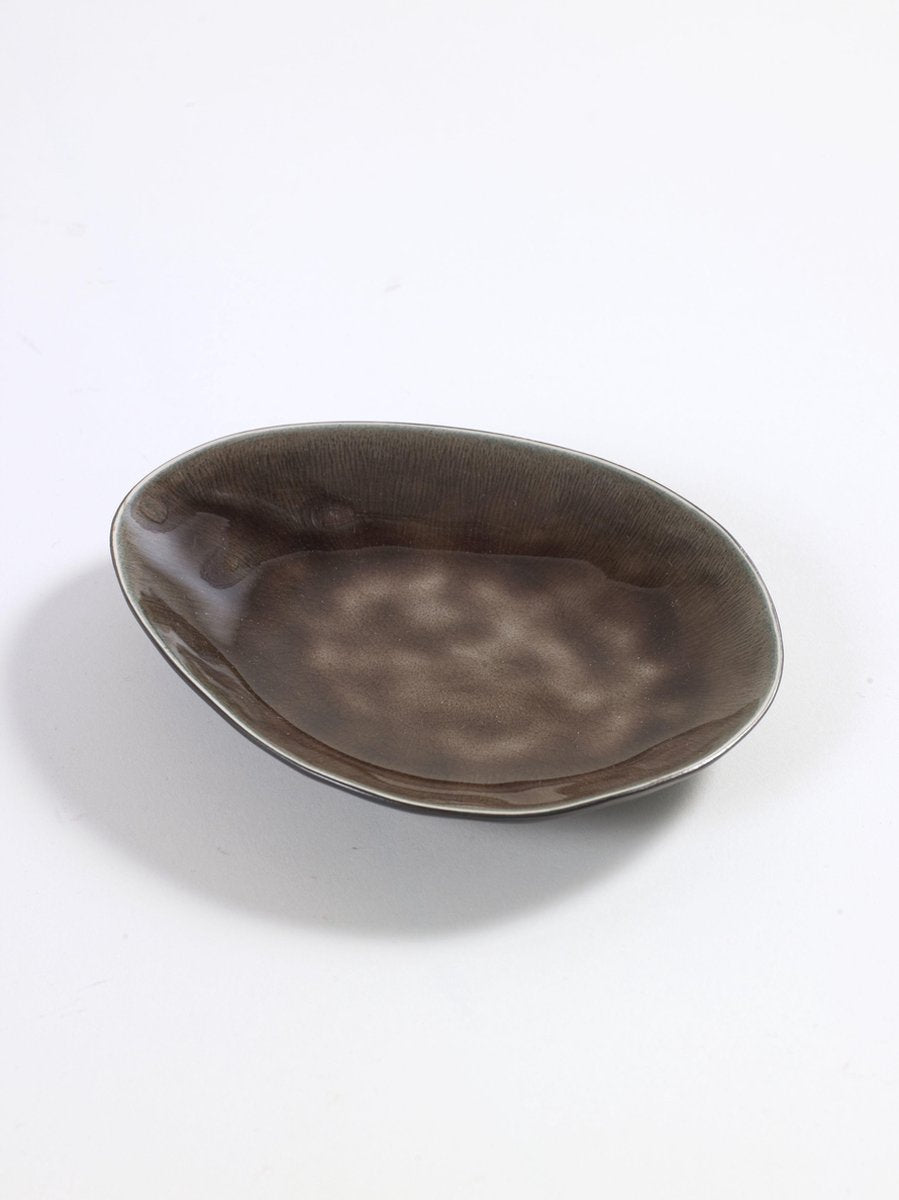 Serax - pascale naessens pure - assiette ovale s - marron - 4 pièces