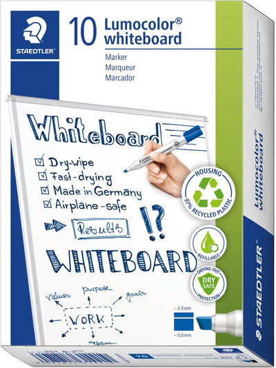 Staedtler - lumocolor - marqueur pour tableau blanc - bleu - boîte de 10 pièces