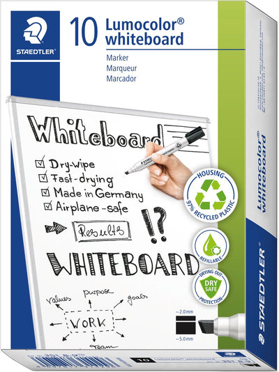 Staedtler-lumocolor | marqueur de tableau blanc | noir - boîte de 10 pièces