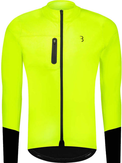 Bbb cycling coldguard veste de cyclisme - veste d'hiver - coupe-vent et hydrofuge - vêtements de vélo de course - jaune fluo - taille m - bbw-456