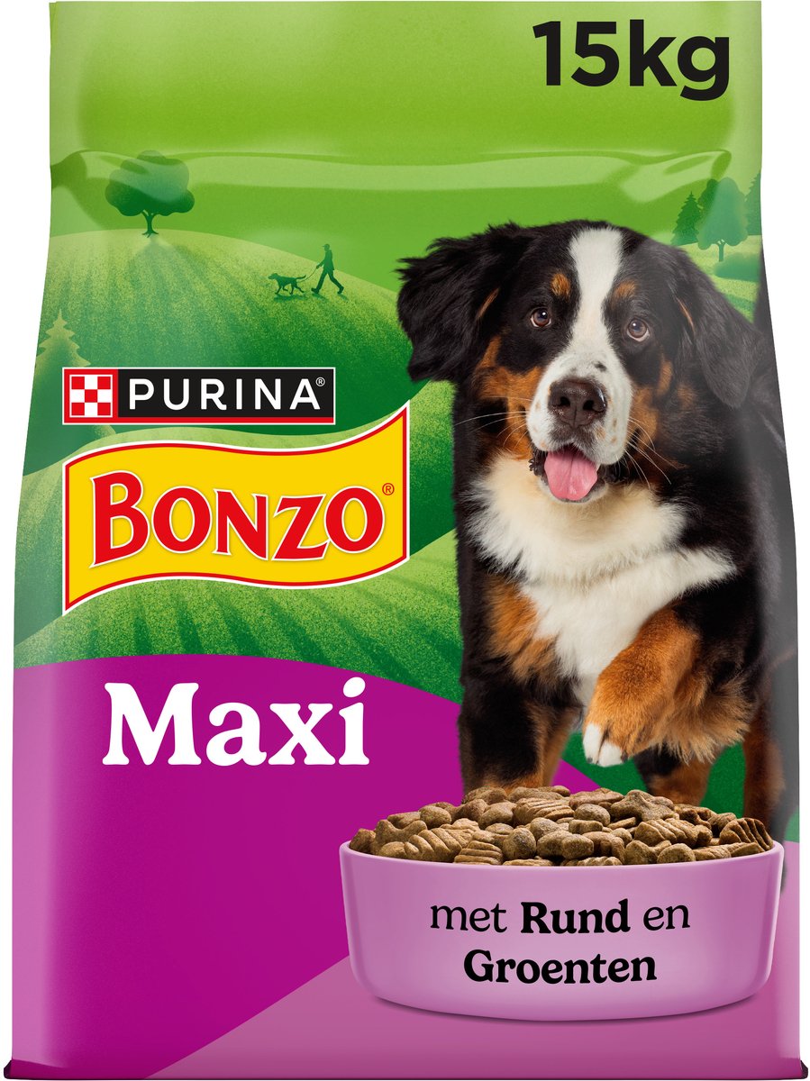 Bonzo adulte maxi - nourriture sèche pour chien - bœuf - 15 kg