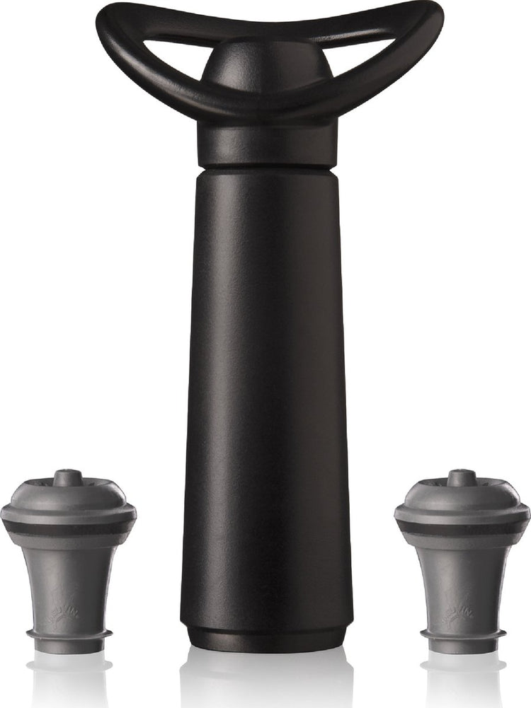 Vacuvin vacu vin économiseur de vin concerto noir | pompe à vin sous vide | 2 bouchons à vin sous vide