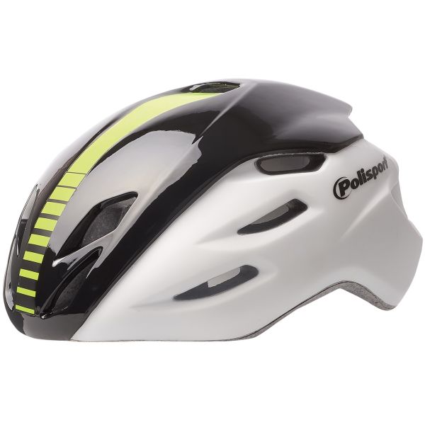 Polisport Casque Aero Road Matt White Shine Black Jaune M 55-58CM